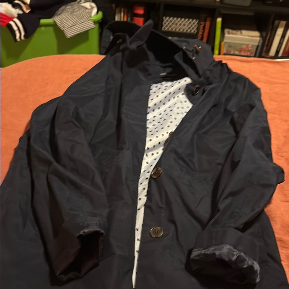 Lands' End Dark Blue Raincoat size M
